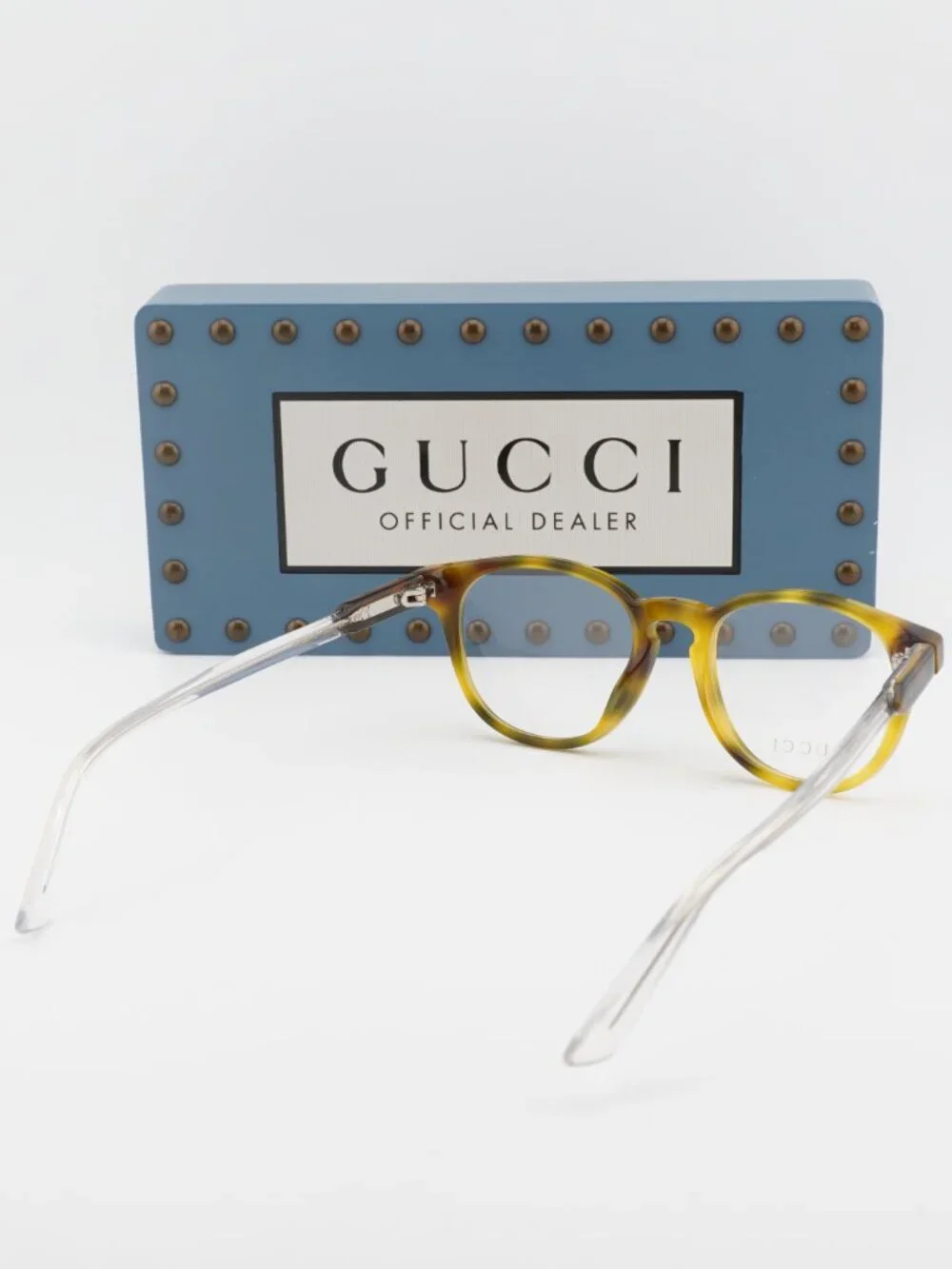 Gucci GG0491O 003 Round Eyeglasses 49mm - Havana / Transparent
